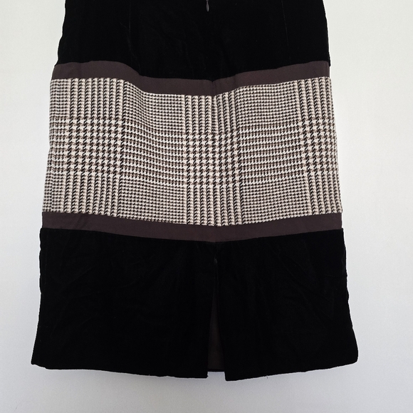 Vintage Etcetera Velvet Plaid Houndstooth Mini Skirt Size 6 - Picture 5 of 7